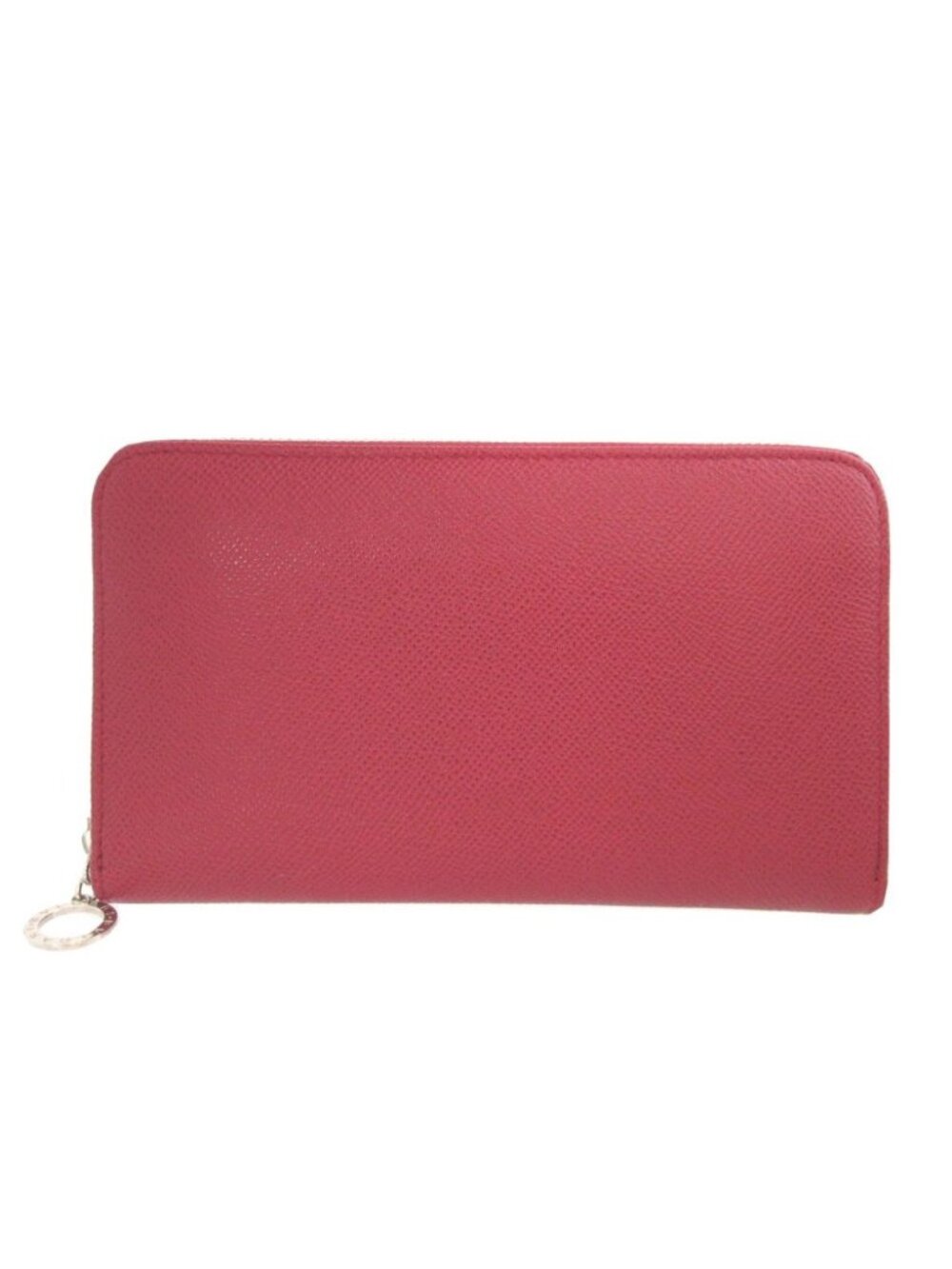 Bvlgari Leather Red Zip Around Wallet